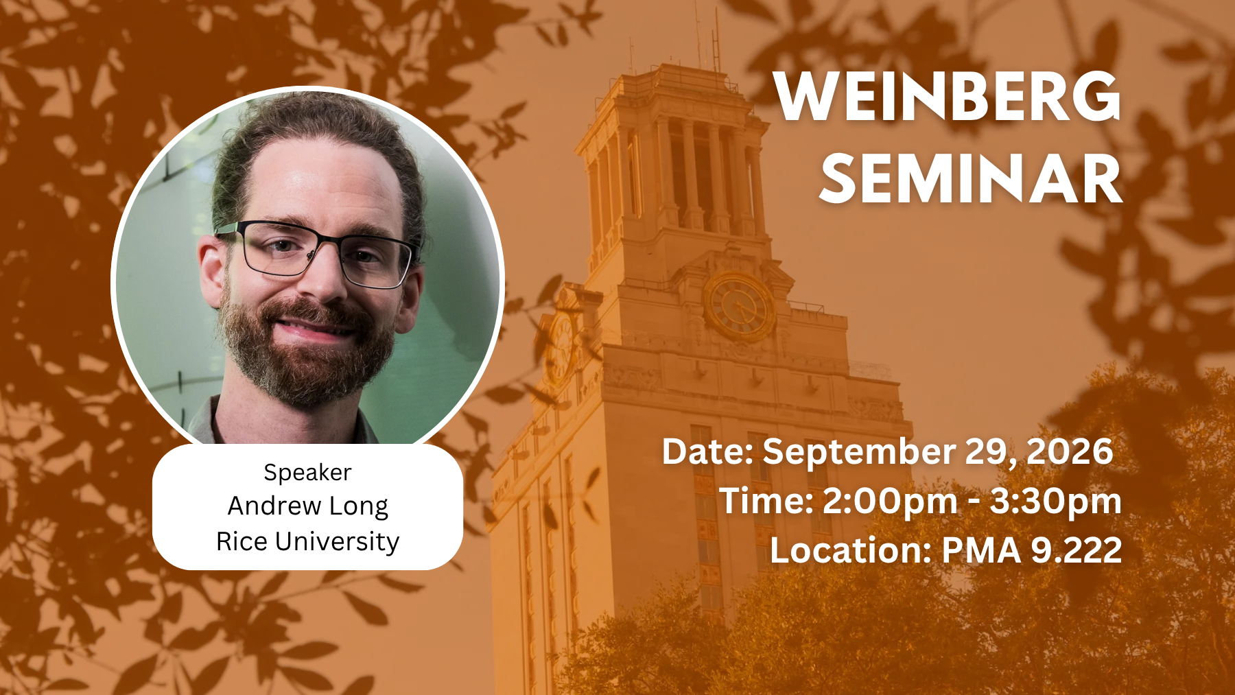 Andrew Long Weinberg Seminar